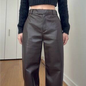 Aritzia Brown Leather Pants